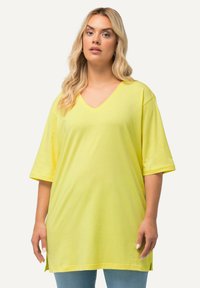 Ulla Popken PLUS SIZE V-NECK TEE  - T-Shirt basic - lemon yellow