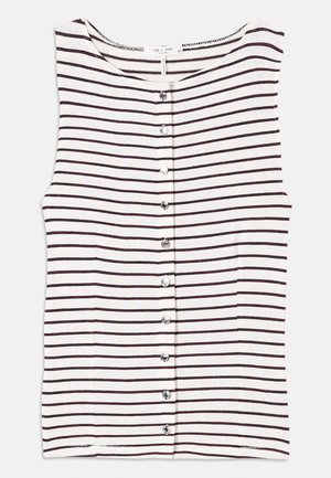 THE STRIPE BOAT NECK TANK - Topper - bordeaux