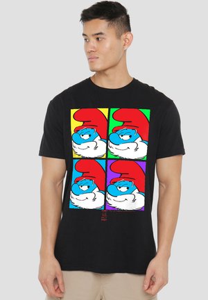 SMURFS TILES - Print T-shirt - black