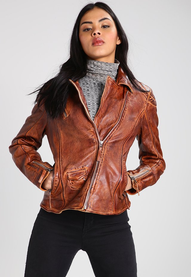 BLIND TRUST - Chaqueta de cuero - cognac