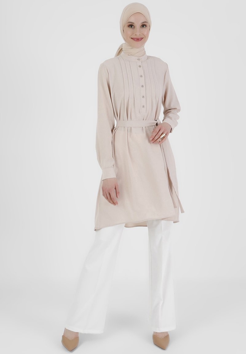 Modanisa BUTTON COLLAR - REFKA - Tunika - beige