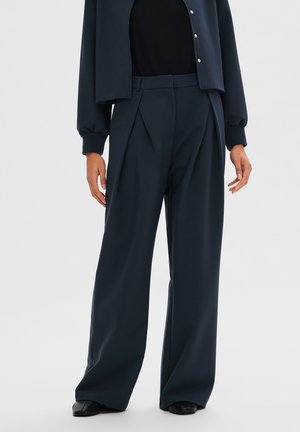 Selected Femme SLFBLAKE - Trousers - dark sapphire