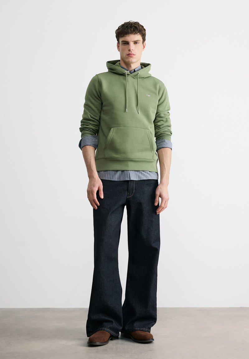GANT Mikina s kapucí - dry herb green
