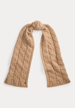 Polo Ralph Lauren, WIDE-CABLE-KNIT WOOL SCARF - Écharpe - camel