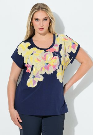 SEQUINED WATERCOLOR FLORAL MOTIF TEE - T-shirt print - universe