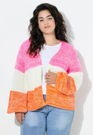 OFFEN STRAIGHT FIT STREIFEN - Cardigan - off-white