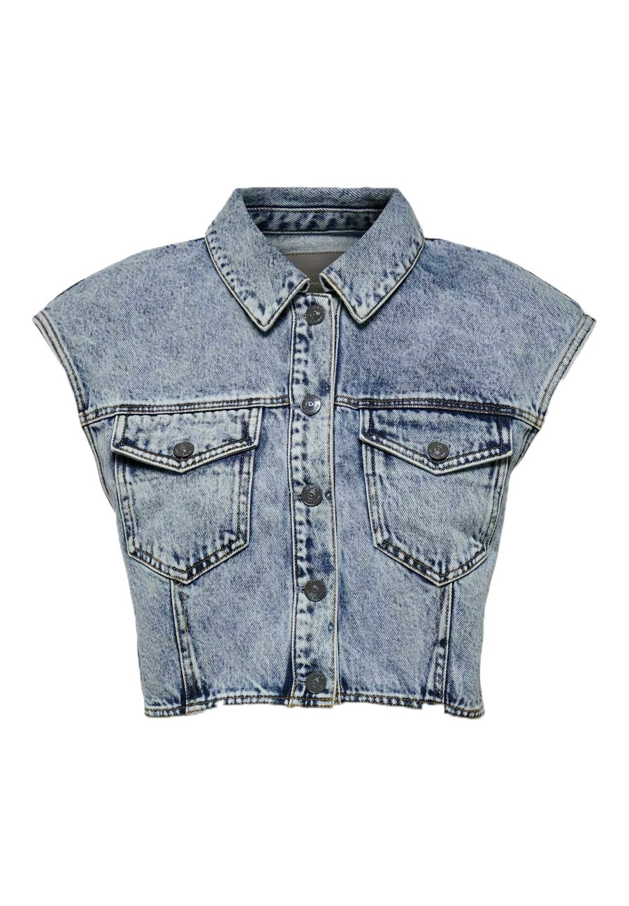 ONLY Waistcoat - light blue denim/blue denim - Zalando.de
