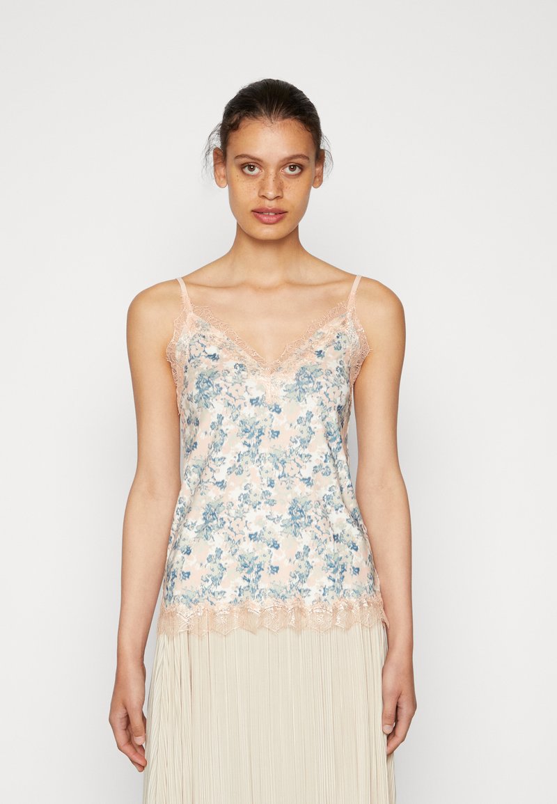 Rosemunde STRAP - Top - peach abstract rose
