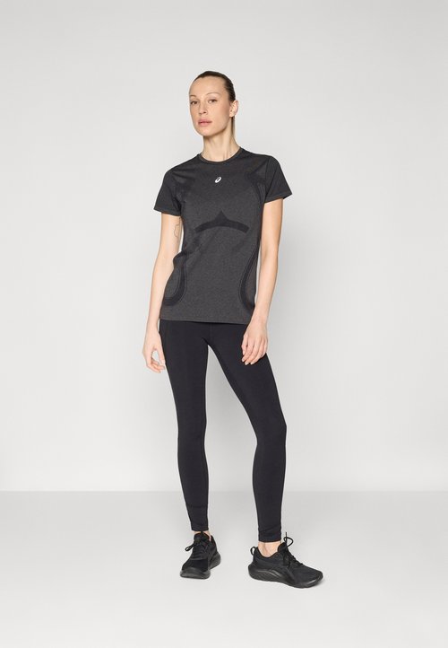 ASICS ROAD SEAMLESS - Sports T-shirt - performance black/carrier grey — photo 2