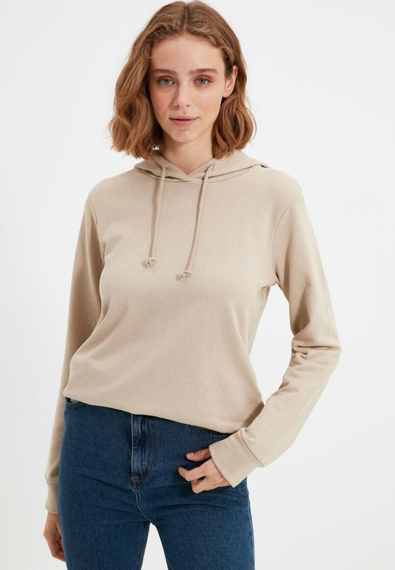 Damen Sweatshirts | Trendyol Kapuzenpullover beige/grau - CV84434 Damen Sweatshirts | Trendyol Kapuzenpullover beige/grau - CV84434