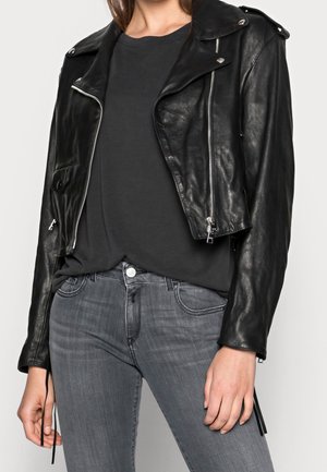 Lederjacke - black