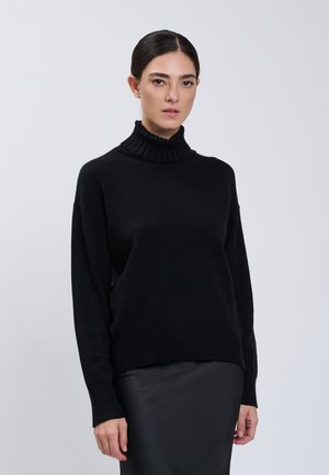 INFLUENCER, INFLUENCER PULLOVER TURTLENECK SLOUCHY PULLOVER - Trui - black