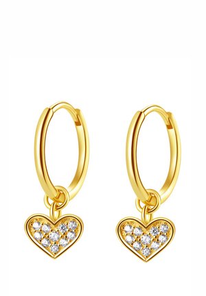 SPARKLE HEART HOOP - Ohrringe - goldfarben