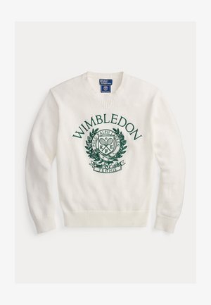 Polo Ralph Lauren, WIMBLEDON LOGO COTTON SWEATER - Pulóver - ceramic white