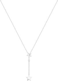 Sterling sølv halskæde med tre stjerne vedhæng i forskellige størrelser, med en delikat kæde og poleret overflade. Letvægts og elegant design.
