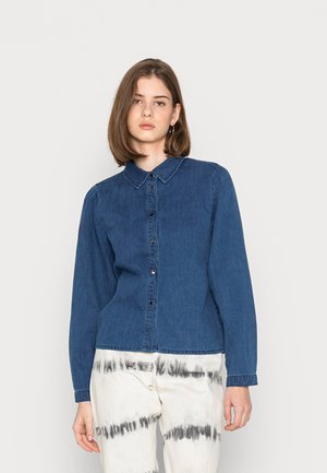 ONLLUELLA - Button-down blouse - dark blue denim