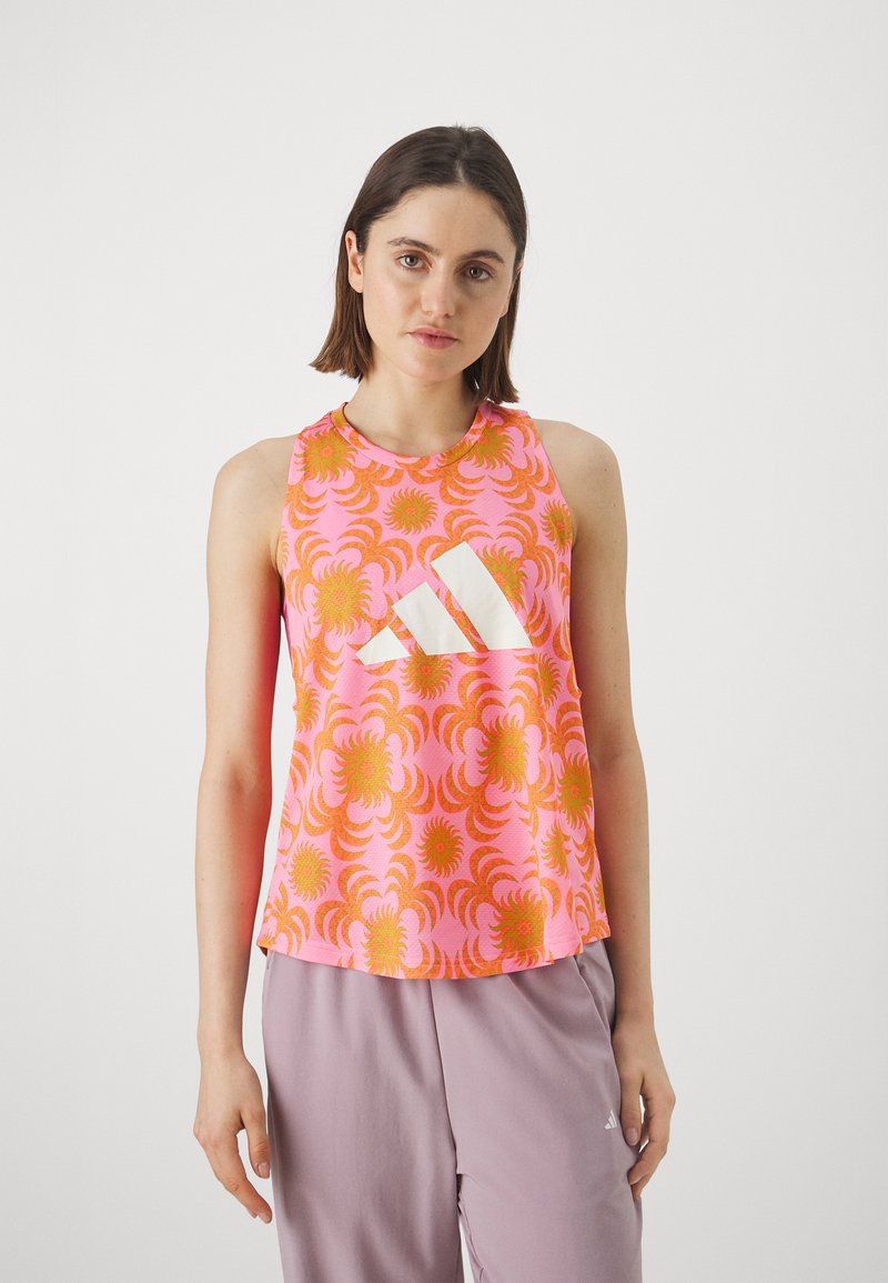 adidas Performance FARM TANK - Viršus - semi pink glow/semi solar orange