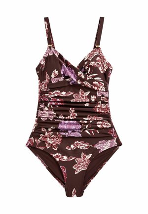 TUMMY CONTROL  - Ujumistrikoo - rust brown floral