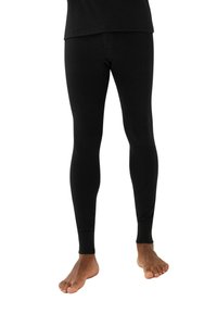 Svarta termobyxor i ribbat tyg, med slim fit, ankellång design och midja utan synliga knäppningar.