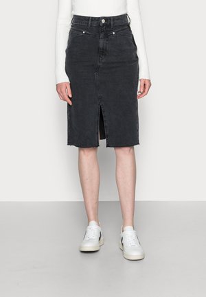 Pencil skirt - black denim