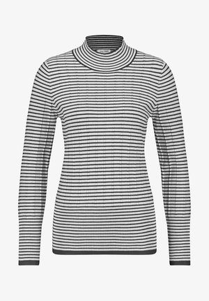MIT STRUKTUR - Jumper - schwarz ecru weiss ringel