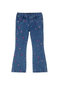 s.Oliver TREGGING MET PIJPEN EN BORDUURSELS - Flared jeans - blau