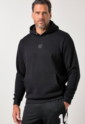 FITNESS KANGAROO POCKET BACK PRINT UP TO 7 XL - Kapuzenpullover - black