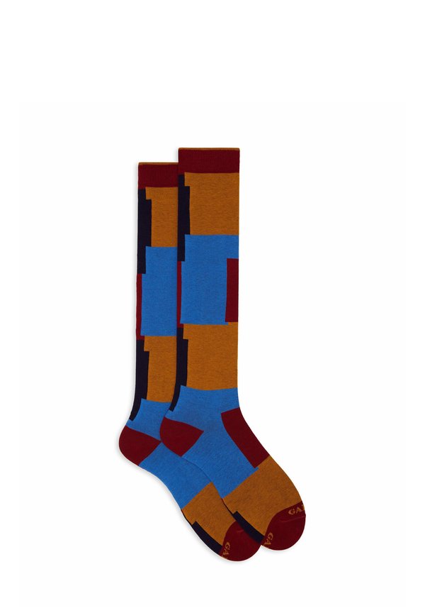 WITH OVERLAPPING CHECK MOTIF - Kniestrümpfe - amaranto