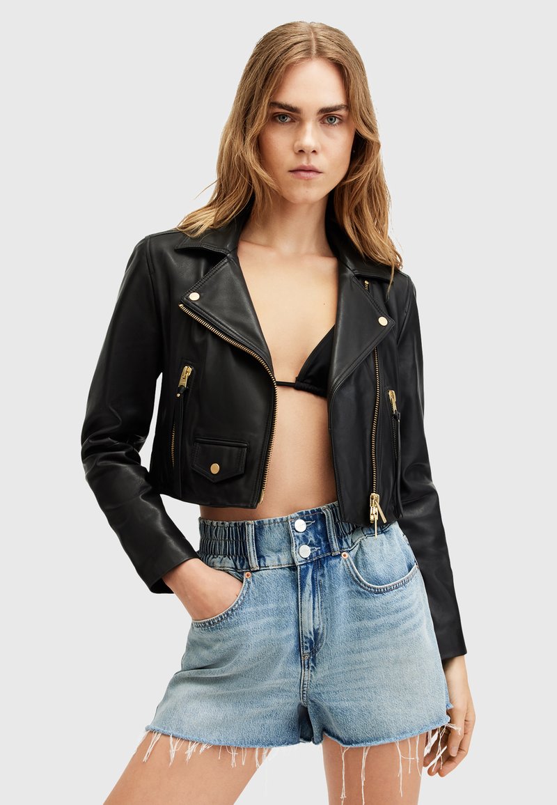 AllSaints ELORA BIKER - Kožená bunda - black