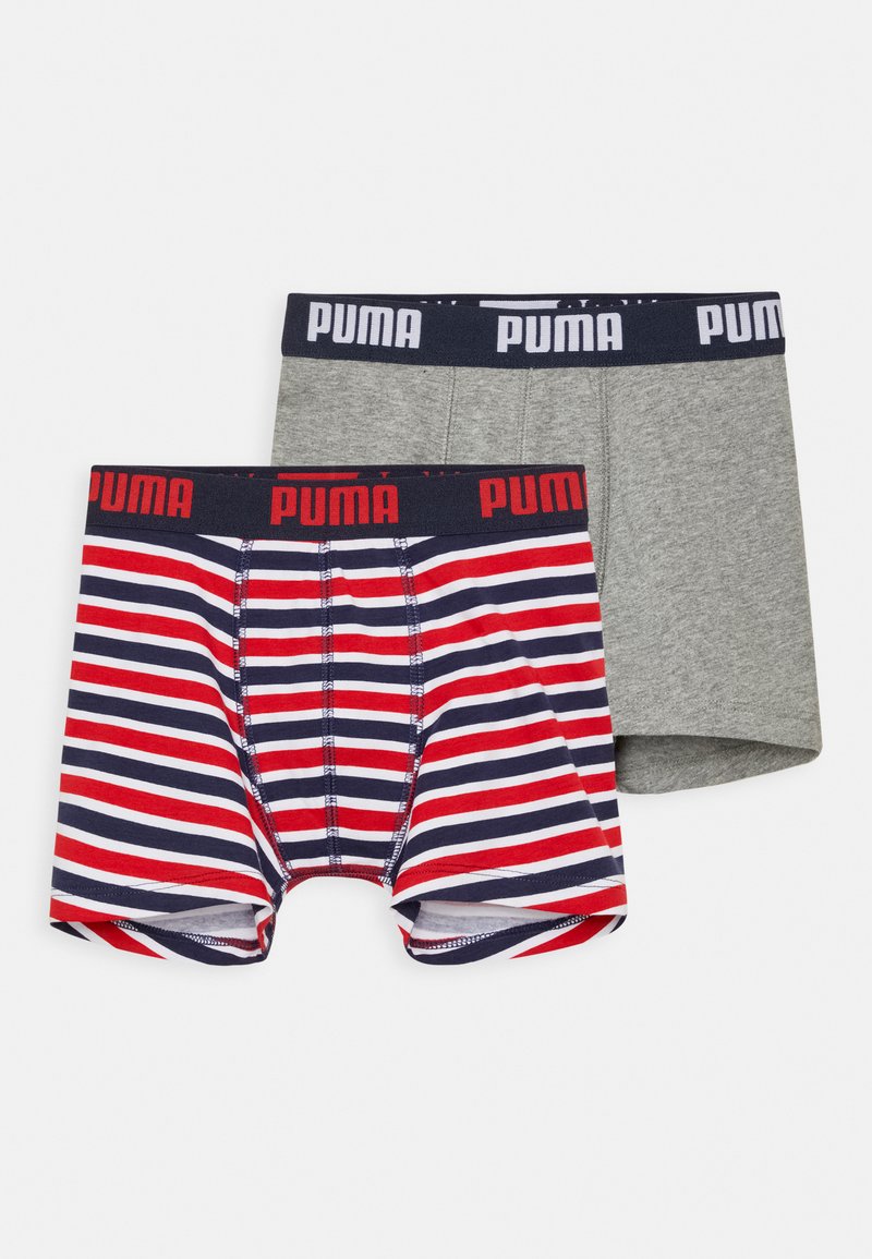 Puma BOYS BASIC BOXER PRINTED STRIPE 2 PACK Panties Ribbon Red rot Puma BOYS BASIC BOXER PRINTED STRIPE 2 PACK Panties Ribbon Red rot