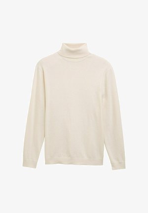 Svetlo béžový rolák vyrobený z mäkkej, rebrovanej látky. Má dlhé rukávy a priliehavý strih. Žiadne viditeľné vzory ani akcenty.