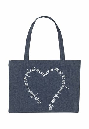 FLOWERS PRINT - Shopping Bag - blue