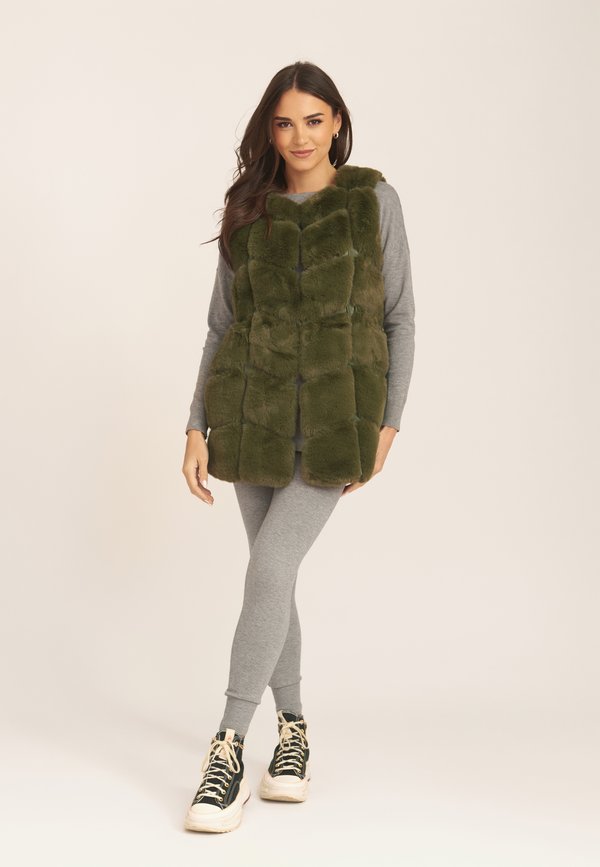 BOX CUT - Waistcoat - khaki