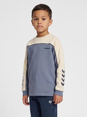 Hummel, HUMMEL HMLJR LOOSE PIPING T-SHIRT L/S UNISEX - T-shirt à manches longues - flint stone