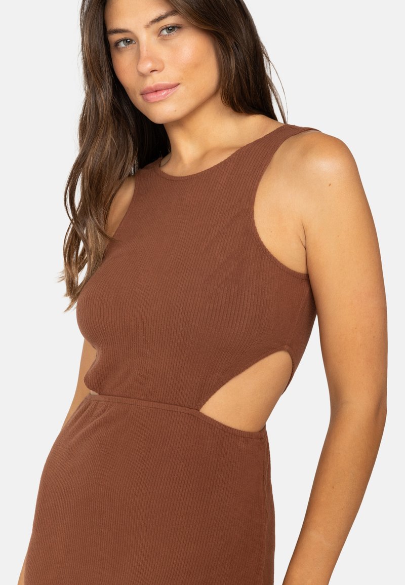 dark brown dress for wedding Check Me Out Dress - Sunburnt