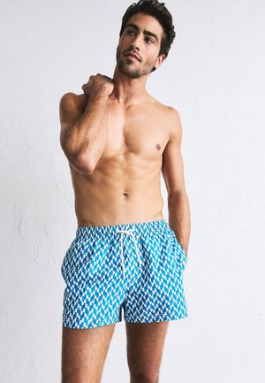 Next, REGULAR FIT - GEOMETRIC CIRCLE PRINT - Plavecké šortky - blue/white