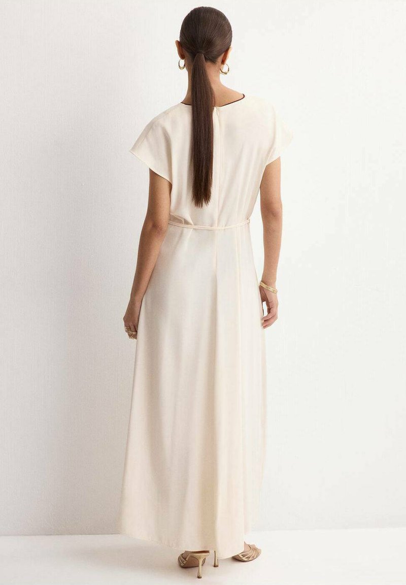 mango long cream dress MANGO - Corset dress with lace detail sand