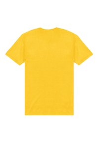 Koszulka z krótkim rękawem w żywym żółtym kolorze. Wykonana z miękkiej bawełny, z okrągłym dekoltem i gładkim tyłem bez nadruków i wzorów.