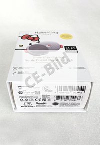 Hello Kitty Themen SmartApp Geführte Sonic Gesichtsreinigungsbürste 4-in-1 in Lila, gezeigt in der weißen Einzelhandelsverpackung mit Branding und Produktdetails.