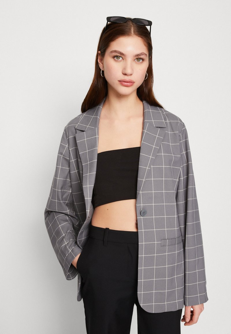 Monki Blazer grey grid/gris ZALANDO.FR