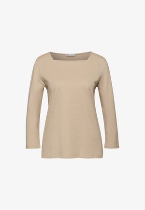 SHIRT MIT CARRÉ AUSSCHNITT - T-shirt à manches longues - beige