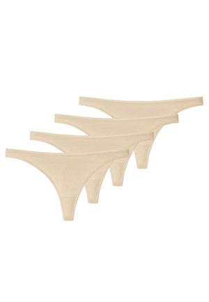 Set di lingerie color nude in perizoma, caratterizzato da una texture liscia, design a copertura minima e bordi senza cuciture per il massimo comfort. Include quattro pezzi.