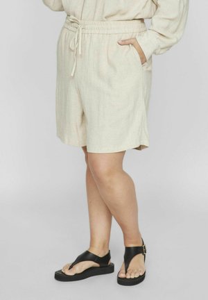 EVOKED VILA CURVE HIGH WAIST - Shorts - natural melange