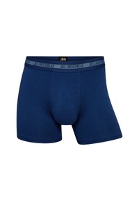 Navy blue bokserit valmistettu pehmeästä kankaasta. Varustettu mukavalla joustavalla vyötärönauhalla, jossa on "JBS UNDERWEAR" -merkintä. Tasainen pinta.