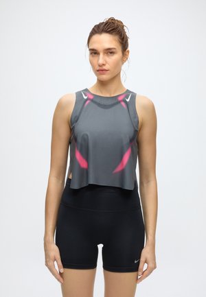 Nike Performance, CROP TANK - Топ - iron grey/white/(volt)