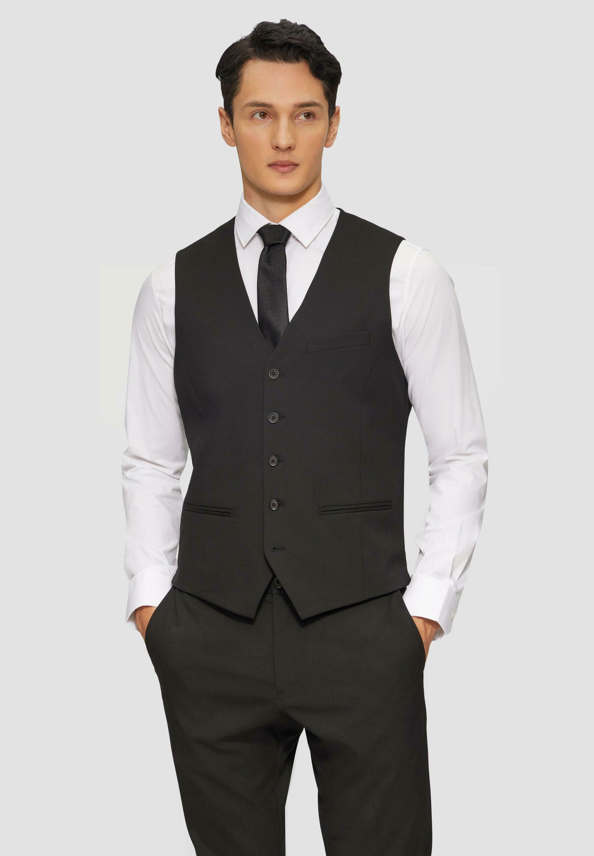 BLACK LABEL SLIM FIT Gilet elegante schwarz/nero