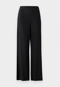 SOLID WIDE LEG PANTS - Trousers - black
