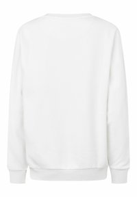 Balta sporta krekls ar vienkāršu dizainu, ar garām piedurknēm, apaļu kakla izgriezumu un ribotām piedurknēm un apakšmalu. Mīksta tekstūra, bez rakstiem vai akcentiem.