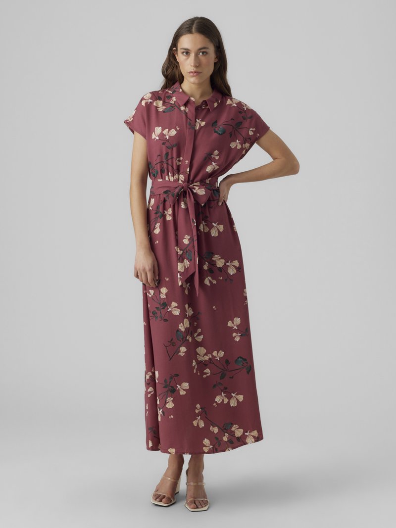 Vero Moda VMNEWHALLIE LONG TIE DRESS Shirt dress mottled pink