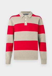 FULL MILANO  - Strickpullover - coastal taupe/medium red